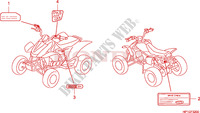 CAUTION LABEL for Honda TRX 450 R SPORTRAX Electric Start 2010