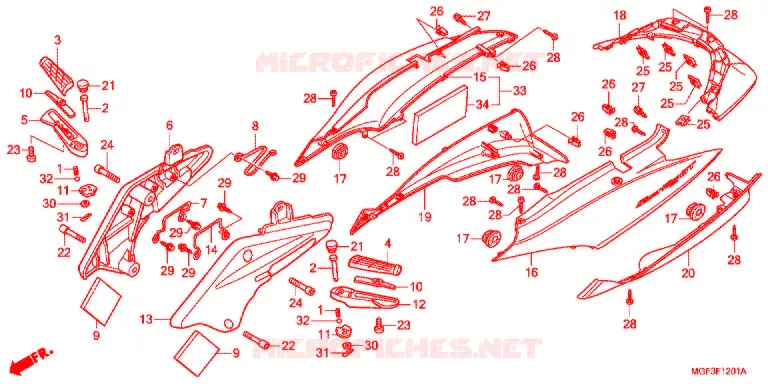 REAR COWL (FJS600A9-2KO/FJS600AB/DB) Honda SCOOTER 600 SILVERWING 2013  FJS600AB