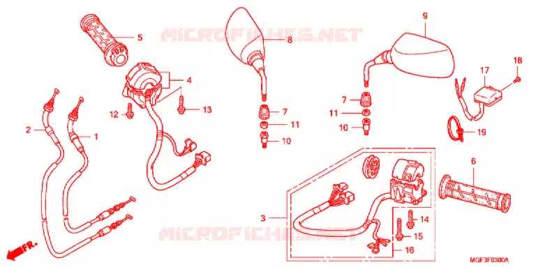 SWITCH -  CABLES - LEVERS - GRIPS - MIRRORS Honda SCOOTER 600 SILVERWING 2011  FJS600AB