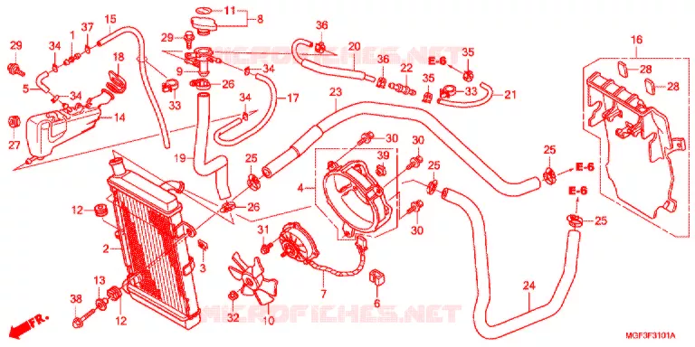 RADIATOR (FJS600A9-2KO/FJS600AB/DB) Honda SCOOTER 600 SILVERWING 2013  FJS600AB