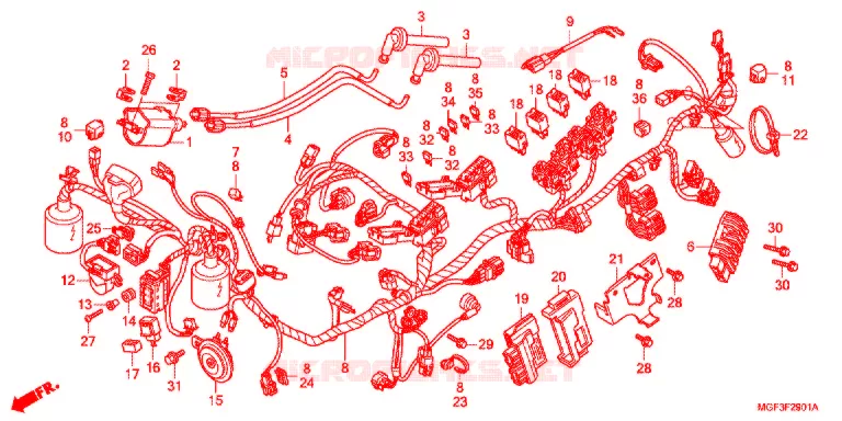 WIRE HARNESS (FJS600A9-2KO/FJS600AB/DB) Honda SCOOTER 600 SILVERWING 2013  FJS600AB