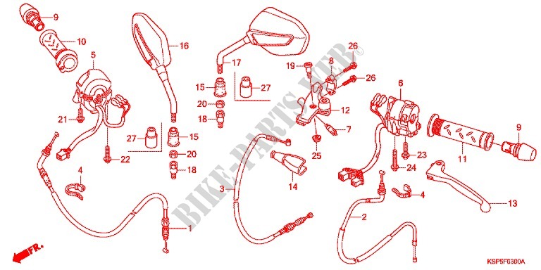LEVER   SWITCH   CABLE (1) for Honda CB 150 INVICTA 2011