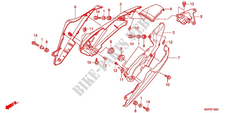 SEAT   REAR COWL for Honda CB 150 INVICTA 2011