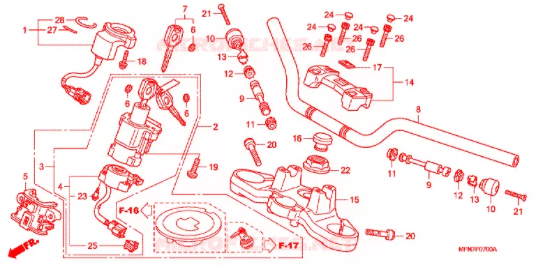 HANDLE PIPE/TOP BRIDGE (2) Honda MOTO 1000 CB 2012  CB1000RC