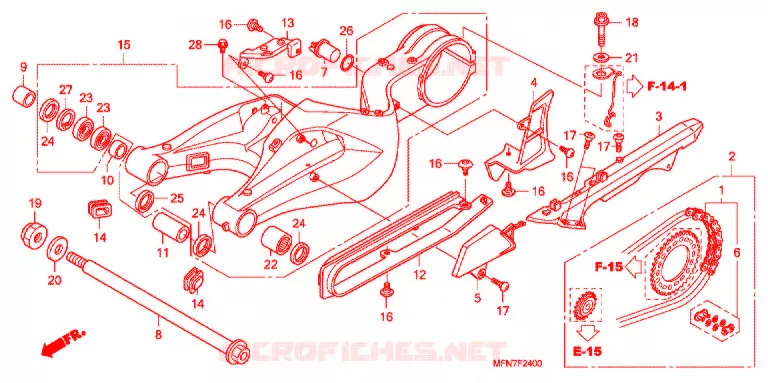 SWINGARM - CHAIN CASE Honda MOTO 1000 CB 2012  CB1000RC