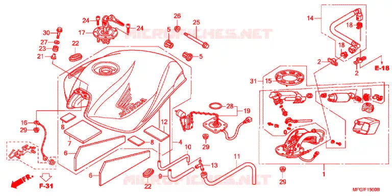 FUEL TANK Honda MOTO 600 HORNET 2012  CB600FAC