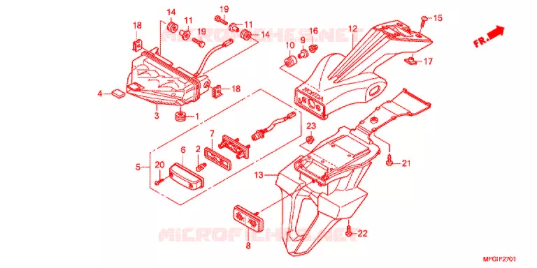 TAILLIGHT (2) Honda MOTO 600 HORNET 2012  CB600FAC