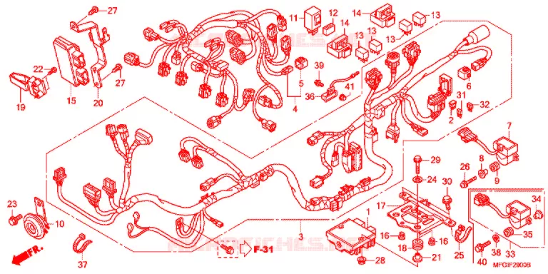 WIRE HARNESS/BATTERY Honda MOTO 600 HORNET 2012  CB600FAC