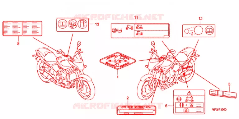 CAUTION LABEL (1) Honda MOTO 600 HORNET 2012  CB600FAC