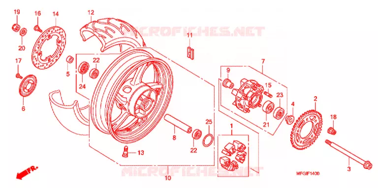 REAR WHEEL Honda MOTO 600 HORNET 2012  CB600FAC