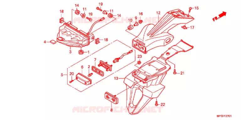 TAILLIGHT (2) Honda MOTO 600 HORNET 2012  CB600FAC