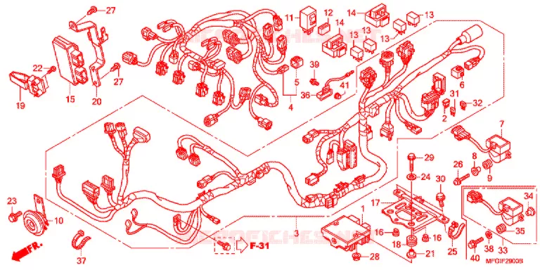 WIRE HARNESS/BATTERY Honda MOTO 600 HORNET 2012  CB600FAC