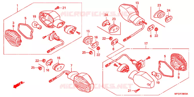 INDICATOR (2) Honda MOTO 600 HORNET 2012  CB600FAC