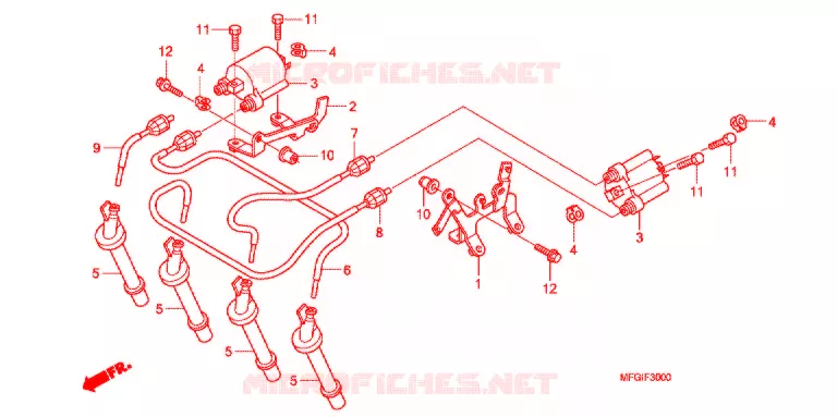 WIRE HARNESS - IGNITION COIL - BATTERY Honda MOTO 600 HORNET 2012  CB600FAC