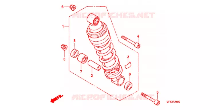 REAR SHOCK ABSORBER (2) Honda MOTO 600 HORNET 2012  CB600FAC
