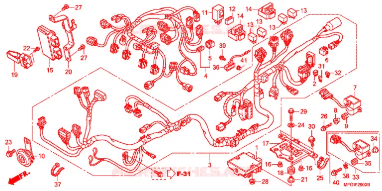 WIRE HARNESS/BATTERY Honda MOTO 600 HORNET 2012  CB600FAC