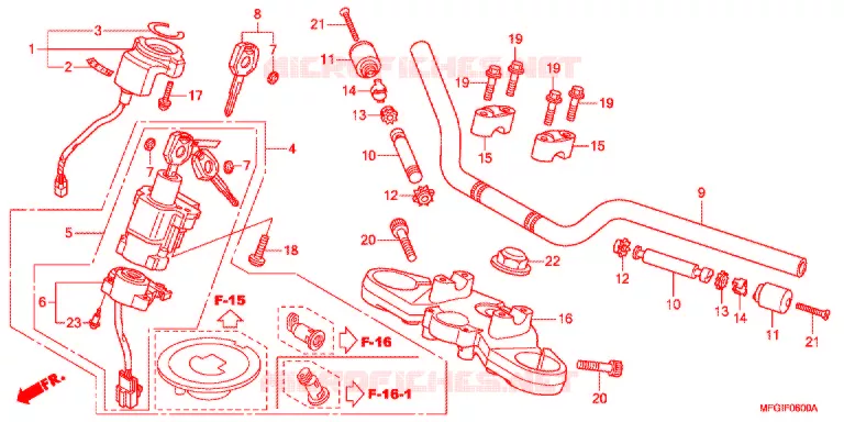 HANDLE PIPE/TOP BRIDGE (2) Honda MOTO 600 HORNET 2012  CB600FC