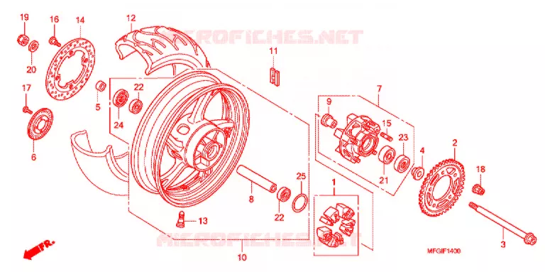 REAR WHEEL Honda MOTO 600 HORNET 2012  CB600FC