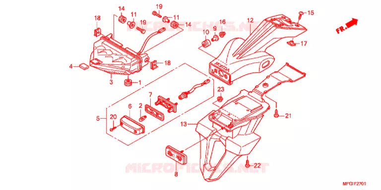 TAILLIGHT (2) Honda MOTO 600 HORNET 2012  CB600FC
