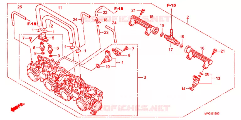 THROTTLE BODY Honda MOTO 600 HORNET 2012  CB600FC