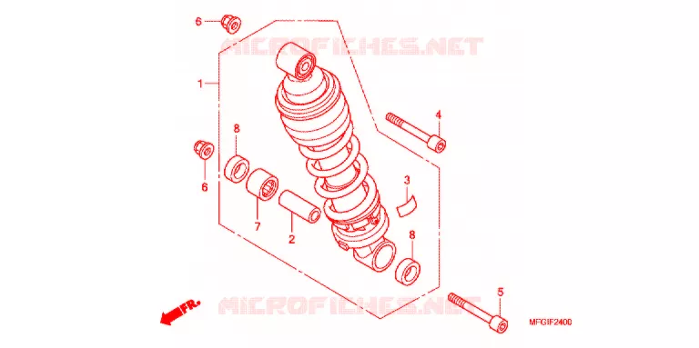REAR SHOCK ABSORBER (2) Honda MOTO 600 HORNET 2012  CB600FC