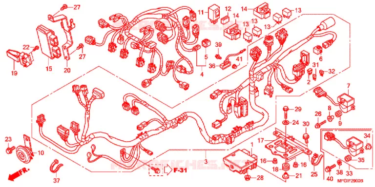 WIRE HARNESS/BATTERY Honda MOTO 600 HORNET 2012  CB600FC