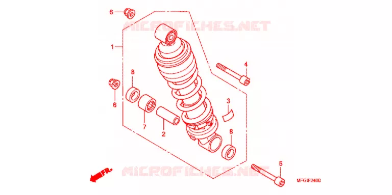 REAR SHOCK ABSORBER (2) Honda MOTO 600 HORNET 2012  CB600FC