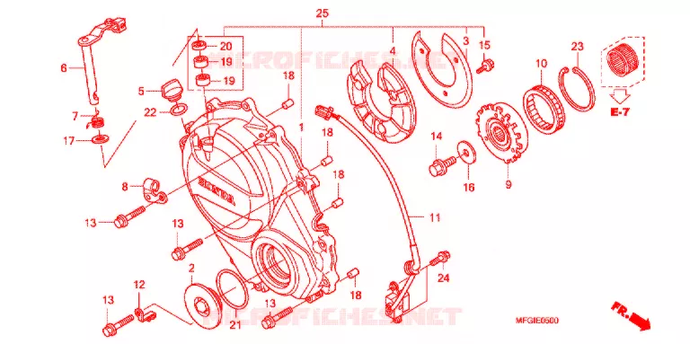 RIGHT CRANKCASE COVER Honda MOTO 600 HORNET 2012  CB600FC