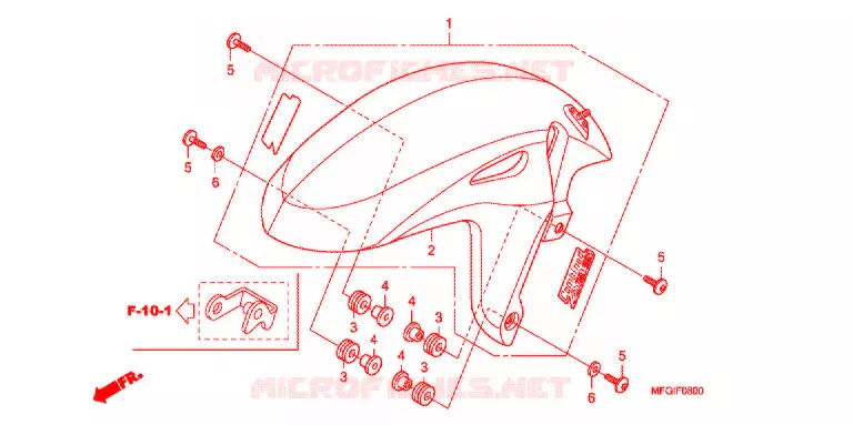 FRONT FENDER Honda MOTO 600 HORNET 2012  CB600FC