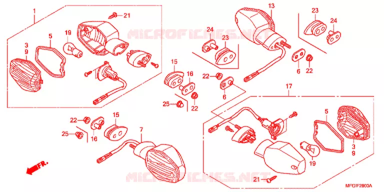 INDICATOR (2) Honda MOTO 600 HORNET 2012  CB600FC