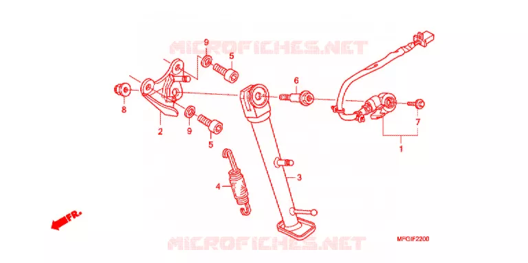MAIN STAND - BRAKE PEDAL Honda MOTO 600 HORNET 2012  CB600FC