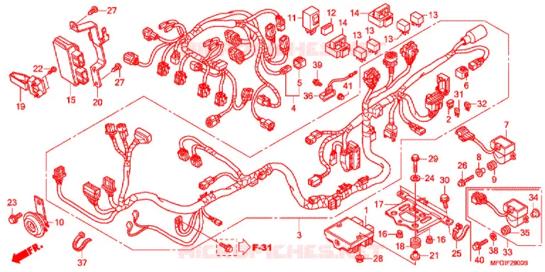 WIRE HARNESS/BATTERY Honda MOTO 600 HORNET 2012  CB600FC