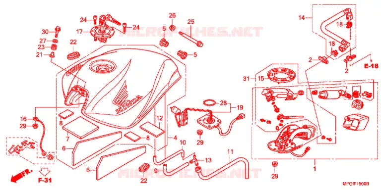 FUEL TANK Honda MOTO 600 HORNET 2012  CB600FC