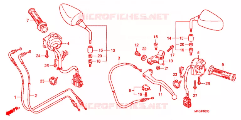 LEVER - SWITCH - CABLE (1) Honda MOTO 600 HORNET 2012  CB600FC