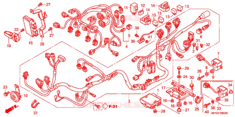 WIRE HARNESS/BATTERY Honda MOTO 600 HORNET 2012  CB600FC