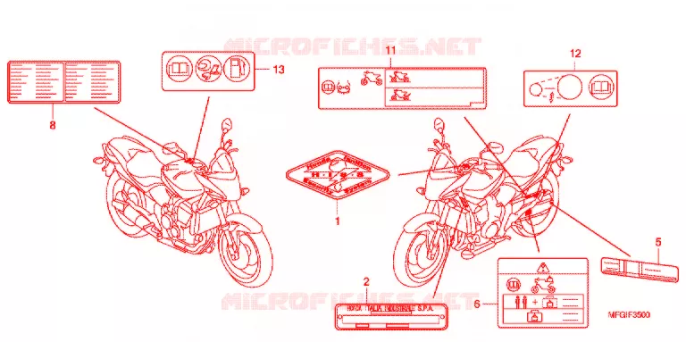 CAUTION LABEL (1) Honda MOTO 600 HORNET 2012  CB600FC