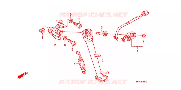 MAIN STAND - BRAKE PEDAL Honda MOTO 600 HORNET 2012  CB600FC