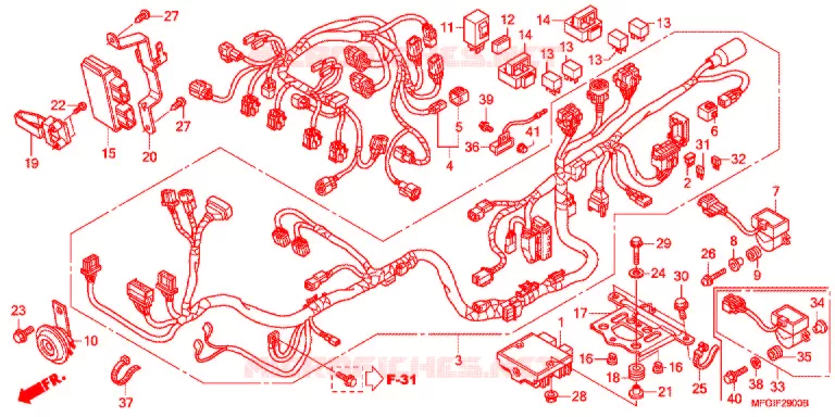 WIRE HARNESS/BATTERY Honda MOTO 600 HORNET 2012  CB600FC
