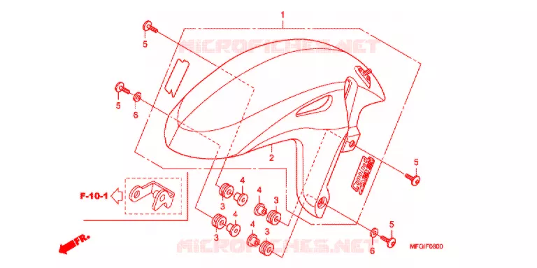 FRONT FENDER Honda MOTO 600 HORNET 2012  CB600FC