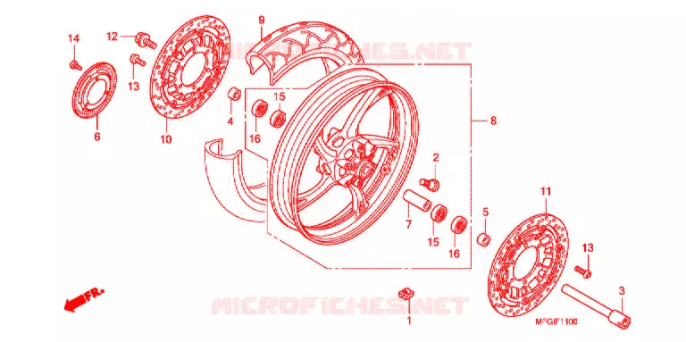 FRONT WHEEL Honda MOTO 600 HORNET 2012  CB600FC