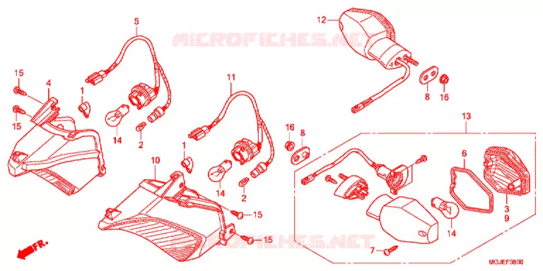 INDICATOR (2) Honda MOTO 1000 CBF 2012  CBF1000FSC