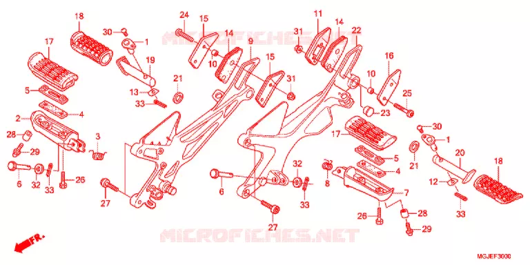 PEDAL Honda MOTO 1000 CBF 2012  CBF1000FSC