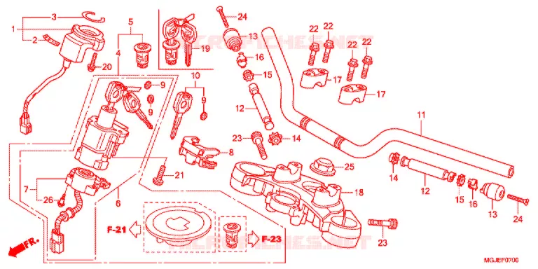 HANDLE PIPE/TOP BRIDGE (2) Honda MOTO 1000 CBF 2012  CBF1000FSC
