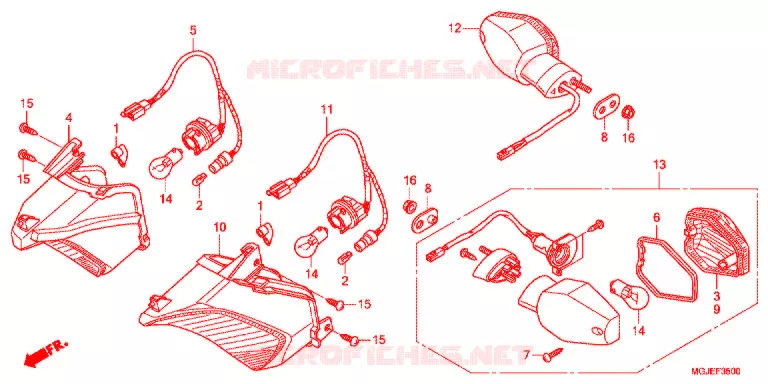 INDICATOR (2) Honda MOTO 1000 CBF 2012  CBF1000FSC