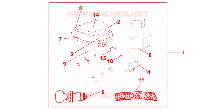 TOP BOX 35L R-320P PEARL SIENNA RED Honda MOTO 1000 CBF 2012  CBF1000FSC