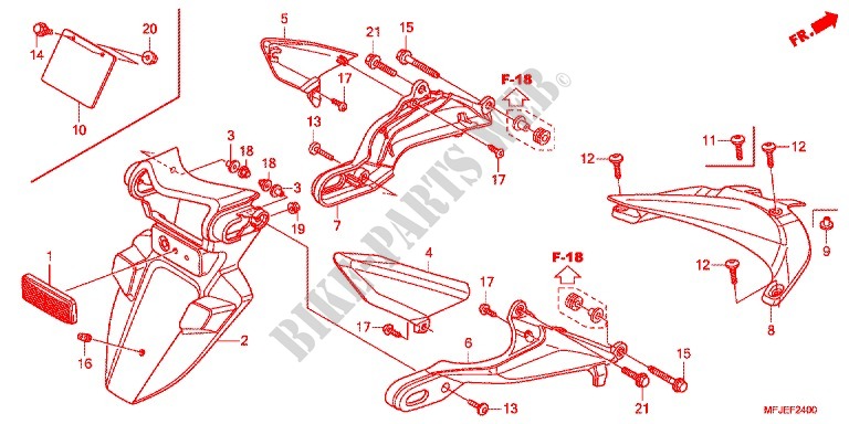 REAR FENDER for Honda CBR 600 RR RED 2012