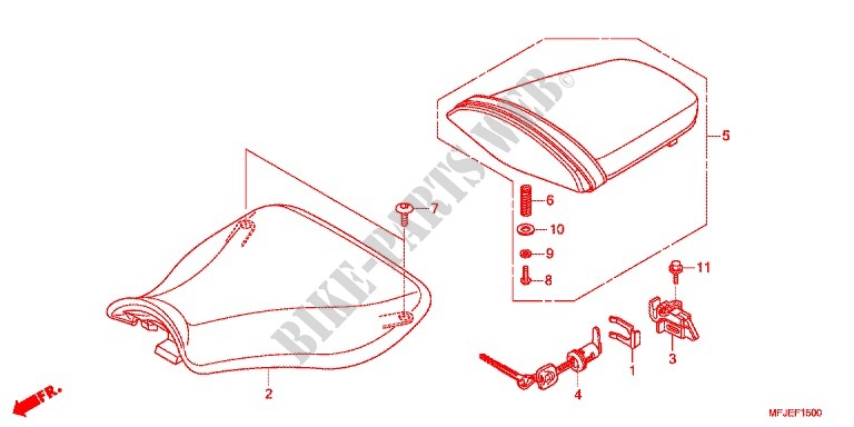 SINGLE SEAT (2) for Honda CBR 600 RR PRETO 2012