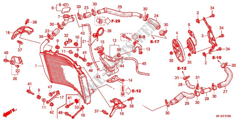 RADIATOR for Honda CBR 600 RR NOIRE 2012