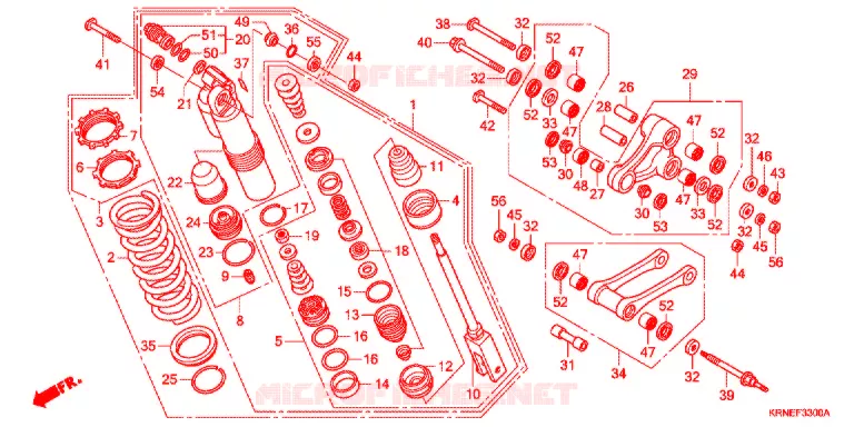 REAR SHOCK ABSORBER (2) Honda MOTO 250 CRF 2012  CRF250RC