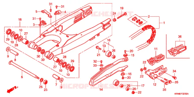 SWINGARM - CHAIN CASE Honda MOTO 250 CRF 2013  CRF250RD